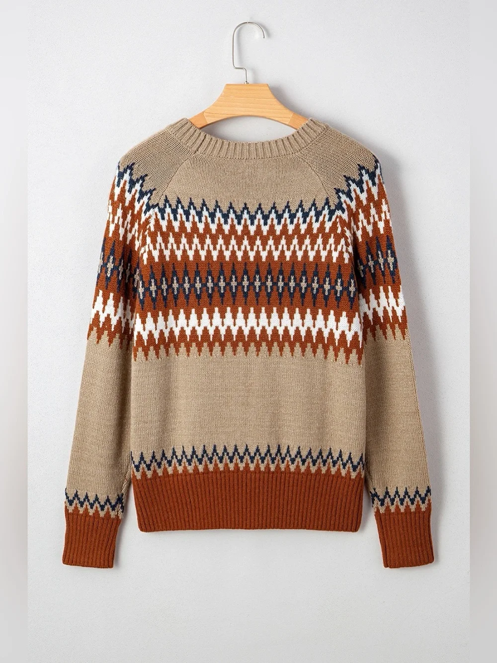 Geometric Pattern Long Sleeve Sweater